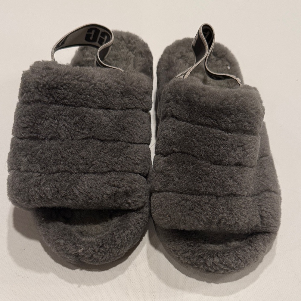 UGG Fluffy Gray Women's Slippers